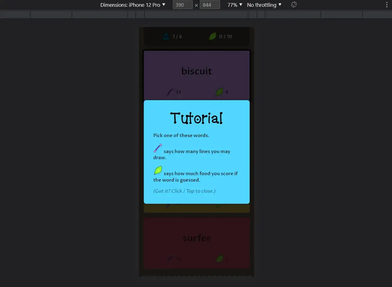 Image of the tutorial interface