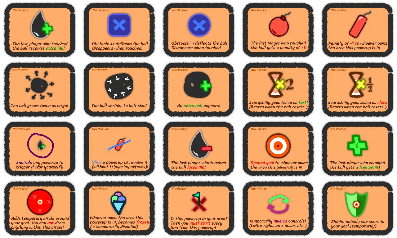The full library of powerups