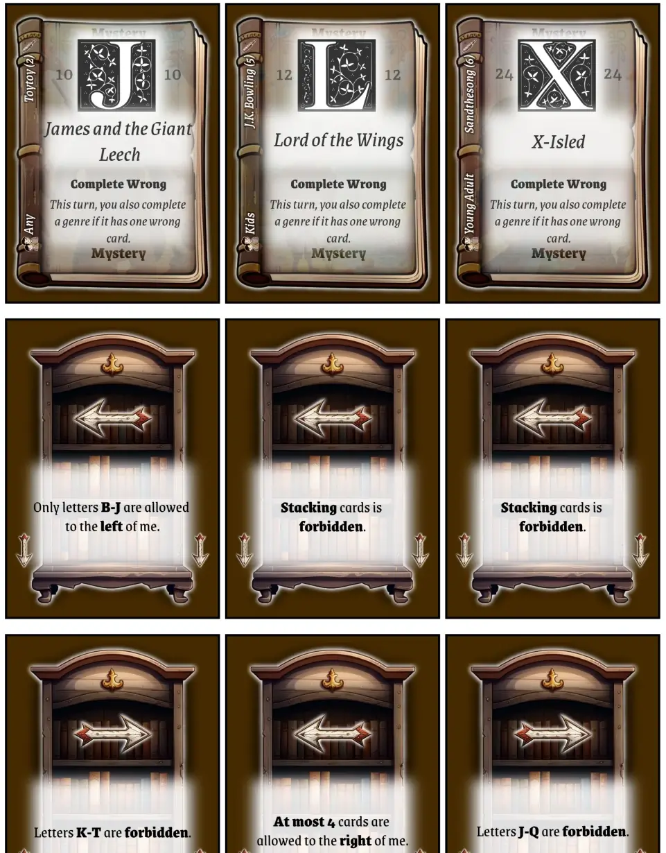 Another possible genre card + some of the shelf cards. Another possible genre card + some of the shelf cards.