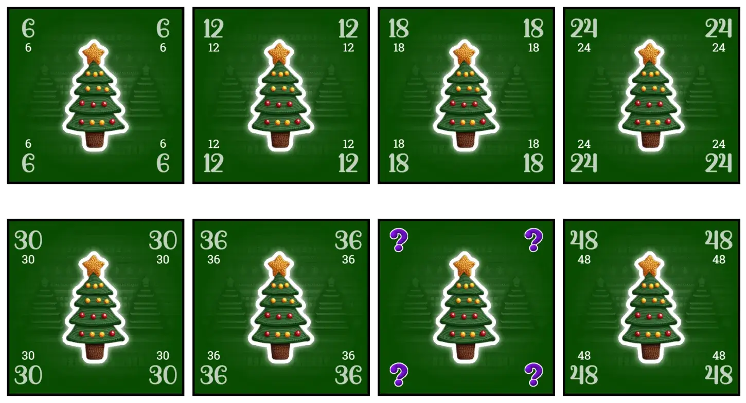 Screenshot of all the trees for Tough Trees expansion. (Yes, this game runs on very little material, which I’m very happy with!)