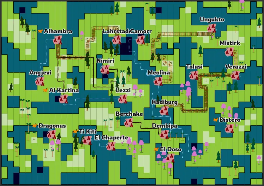 Pathfinding routes between cities (over land and sea)