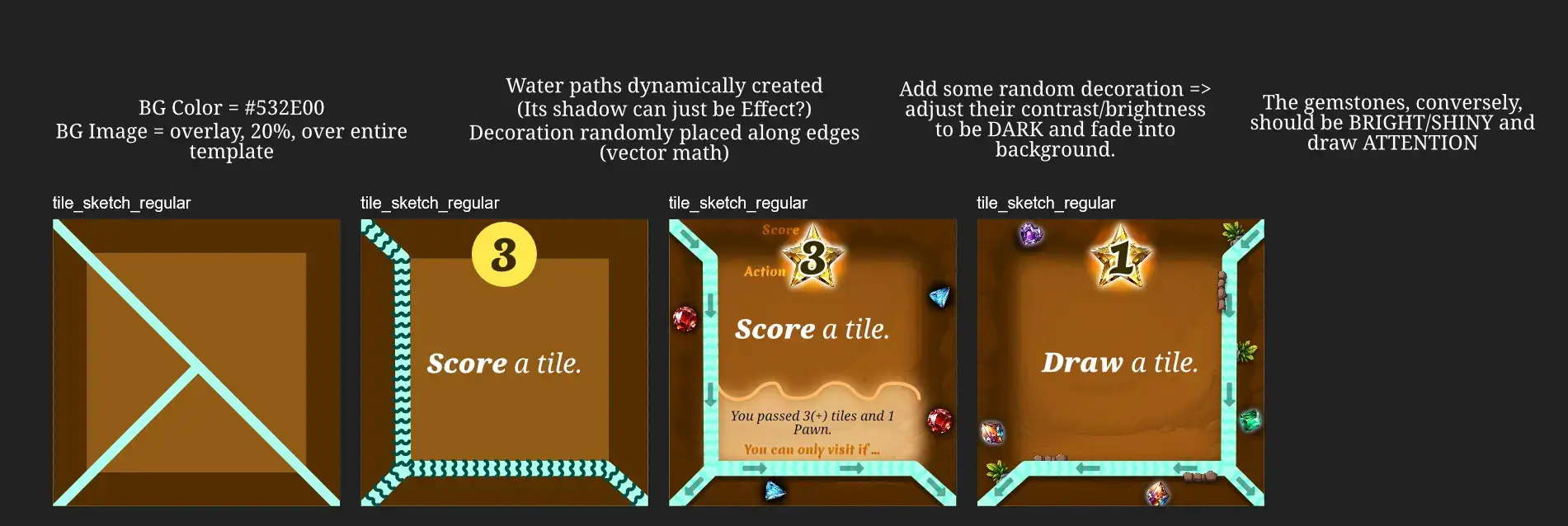 Initial tile sketch. Initial tile sketch.