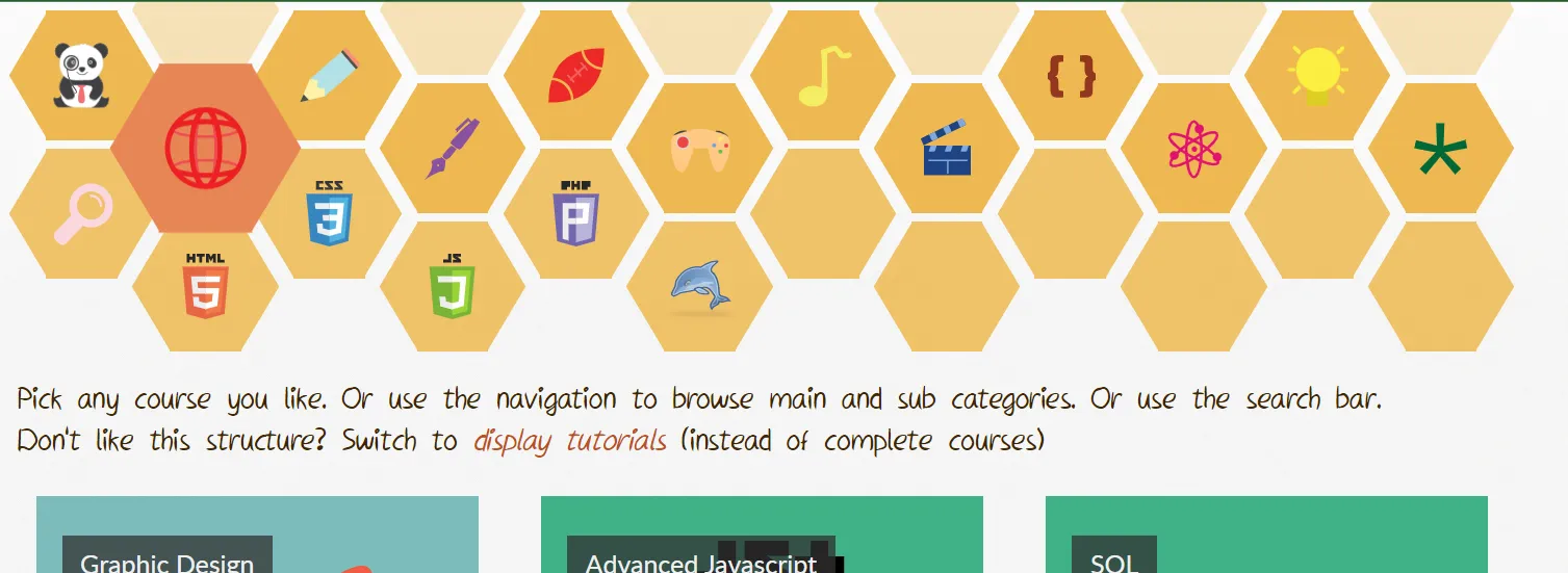Hexagons on the old website, most prominent in the menu. The menu that’s gone now.