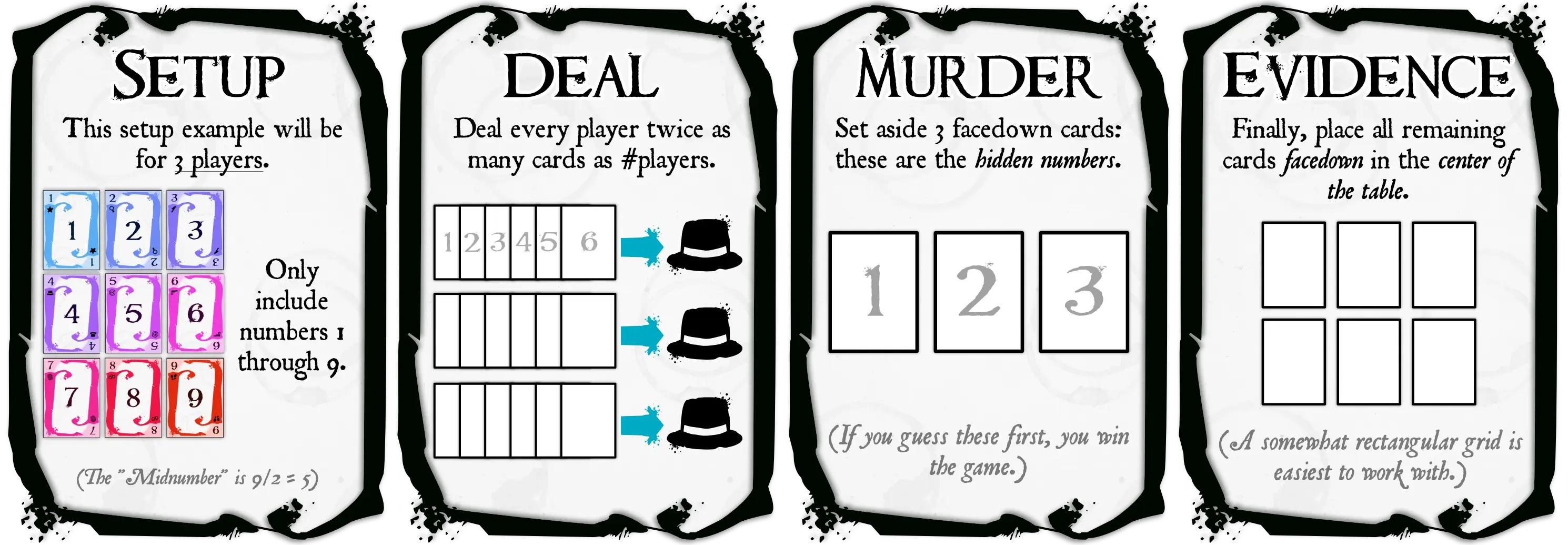 Example game setup for 3 players.