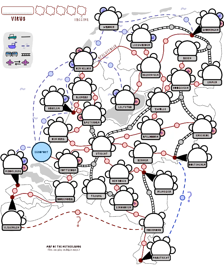 Example of Game Board (Map: Netherlands)