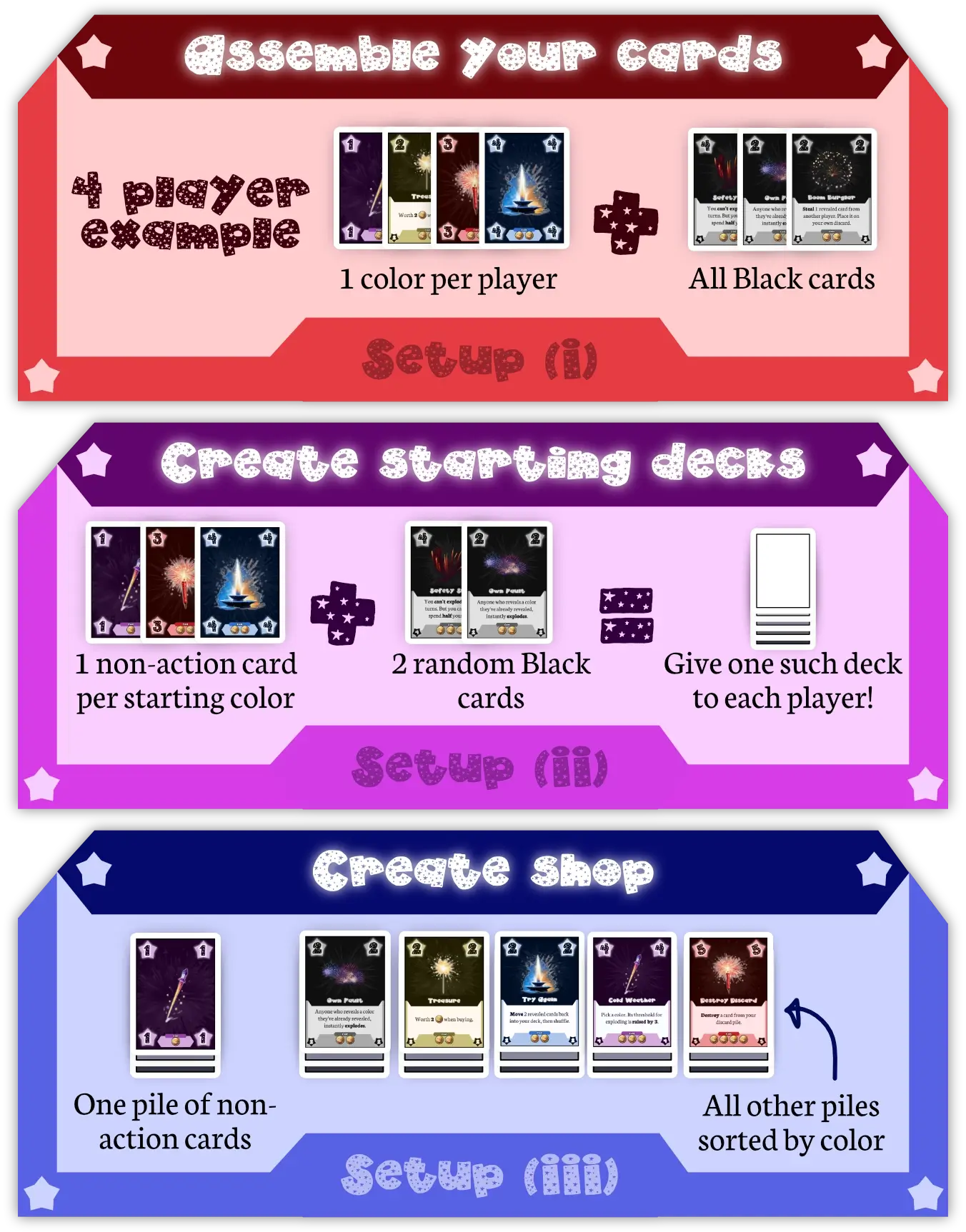 Example setup for 4 players.