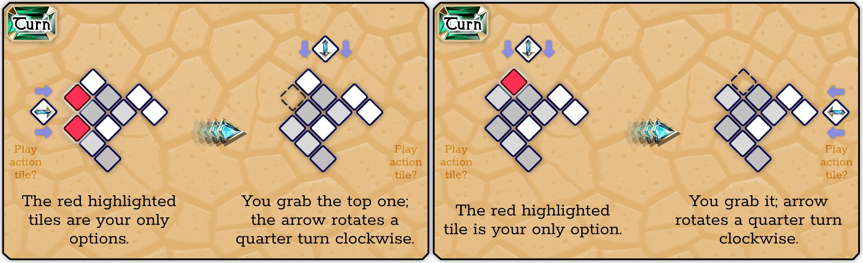 Examples of two subsequent turns in the game.