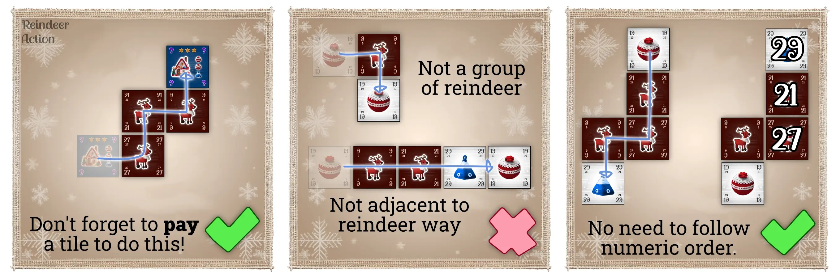 Example of Reindeer Way action and what is or isn't allowed.