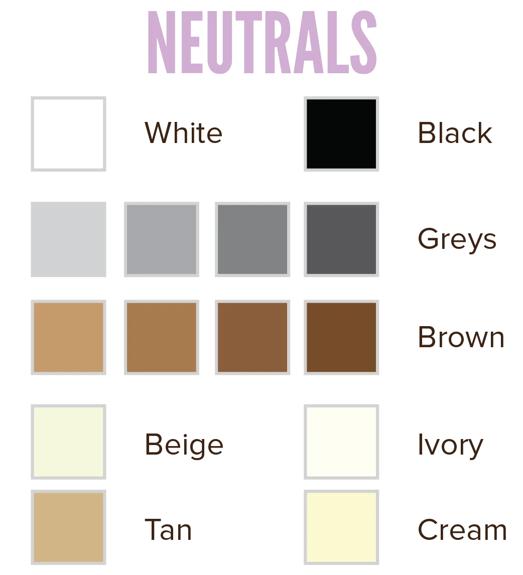 Examples of the neutral colors