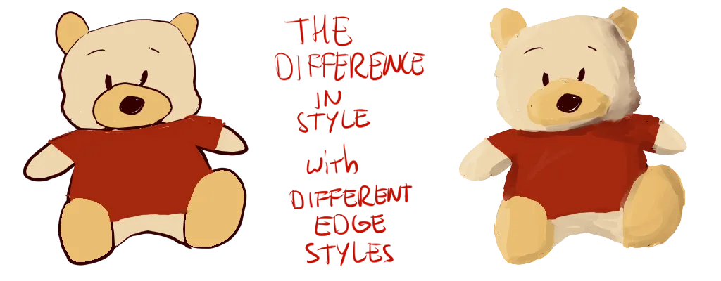 Example of how edges make all the difference for a drawing style.