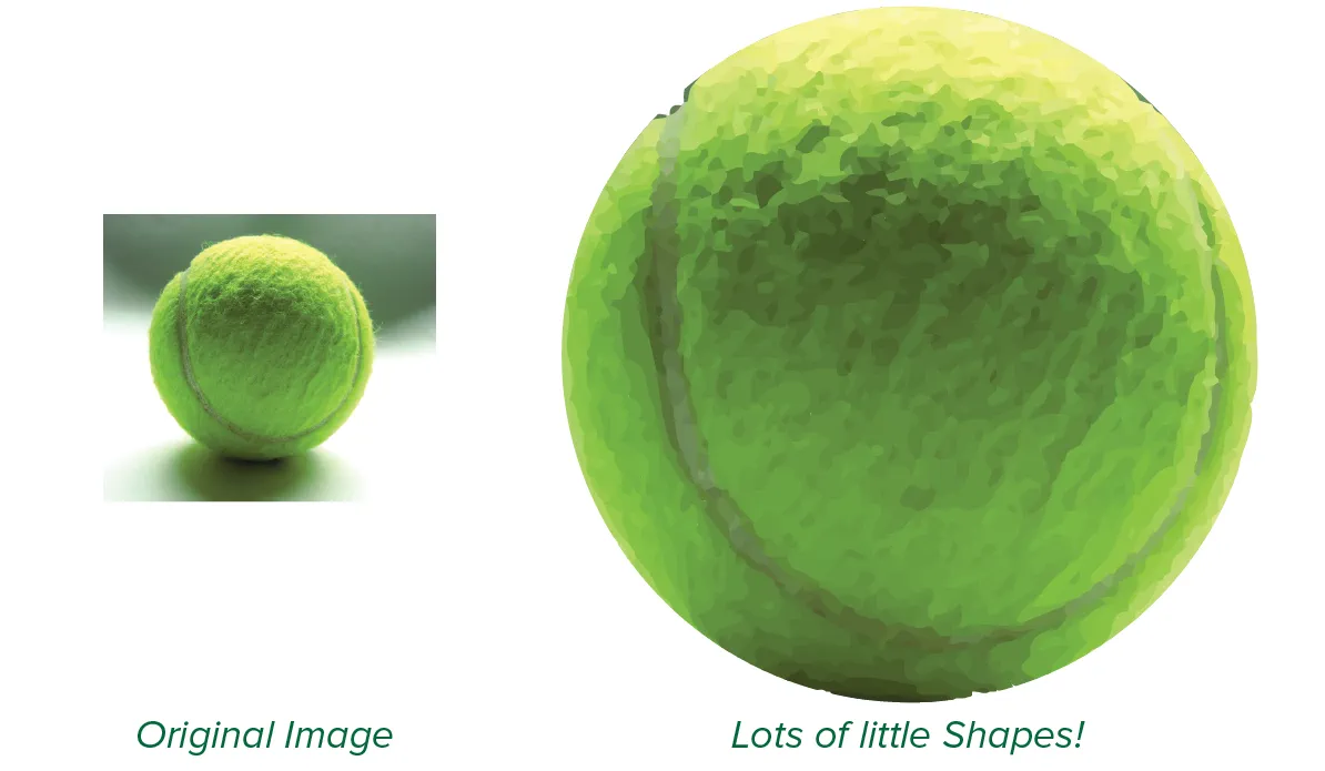 Example of how a real-life picture is also just a collection of shapes.