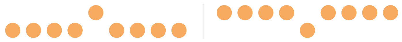 Example of showing mass and gravity through dots.