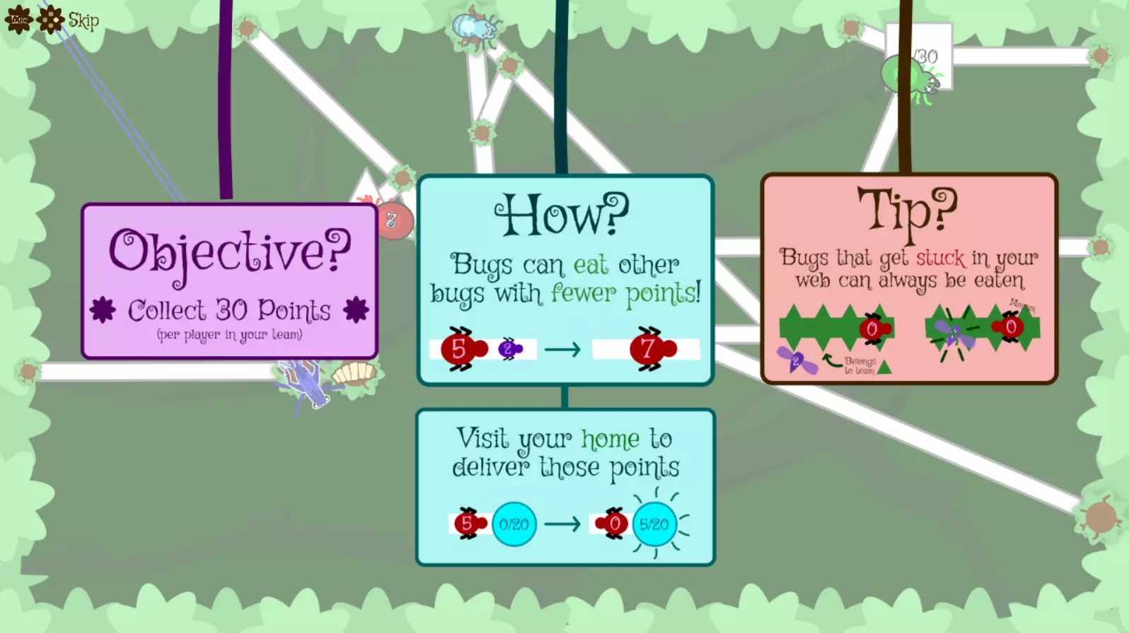 Screenshot of in-game rules overview